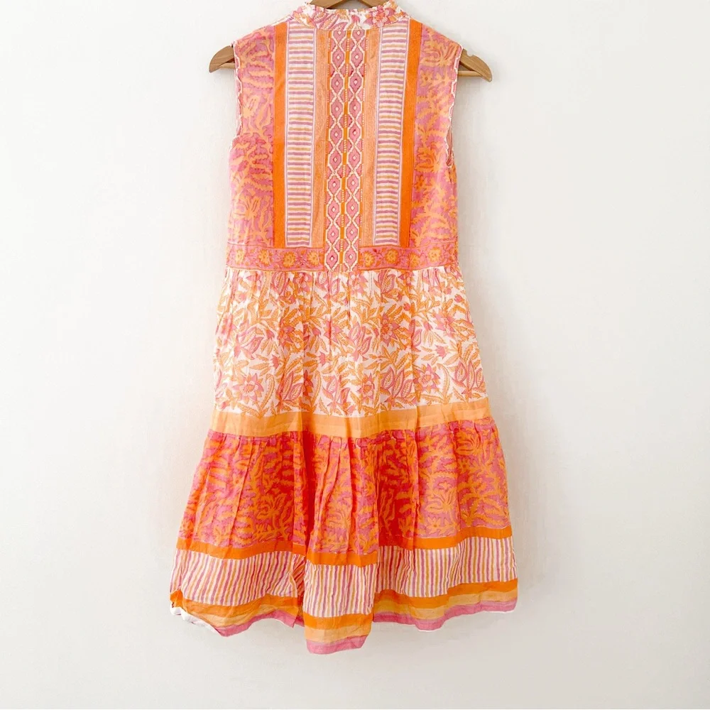 Bella Tu Sleeveless Pink and Orange Mini Dress - Picture 3 of 9